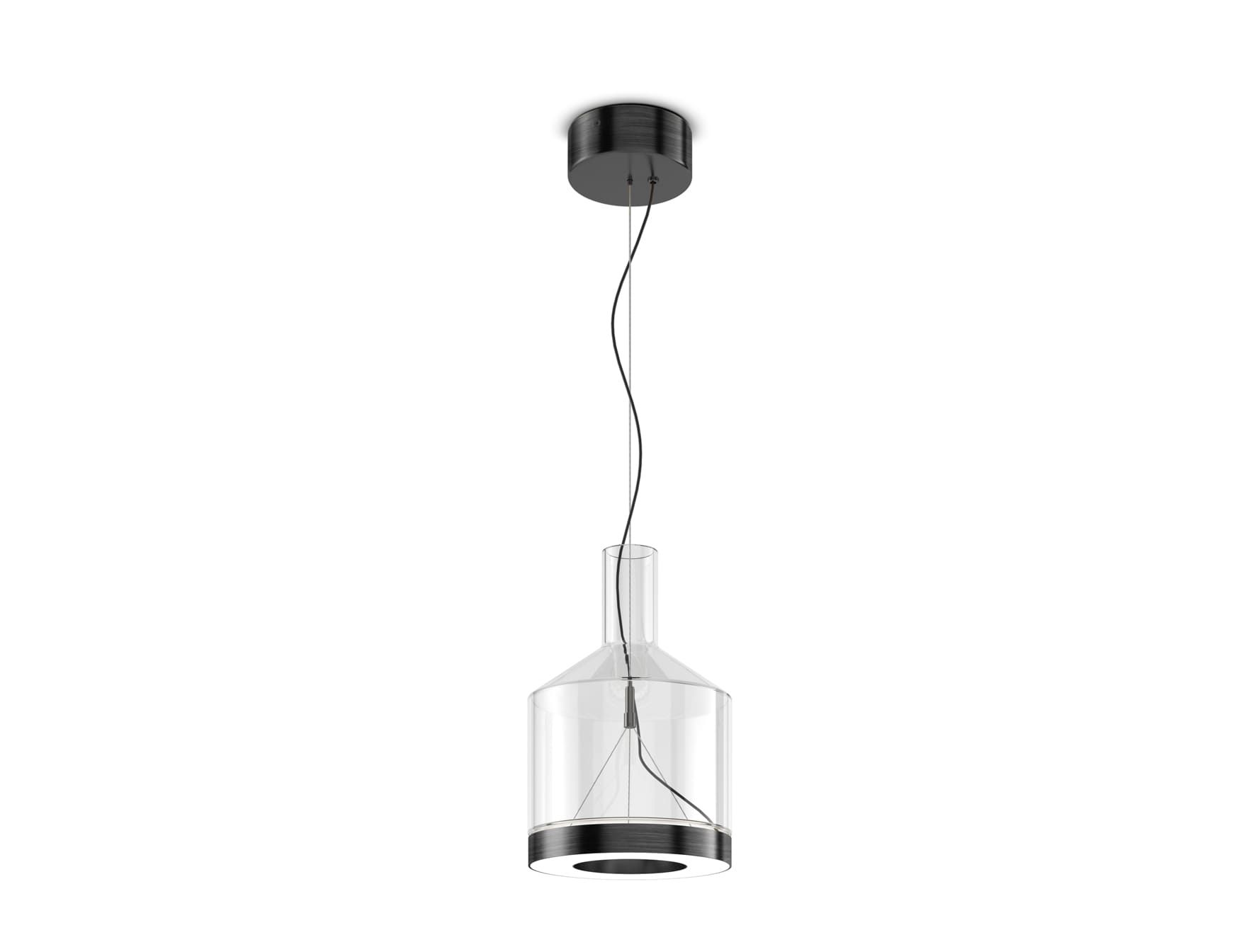 Medea modern luxury pendant light with clear murano glass