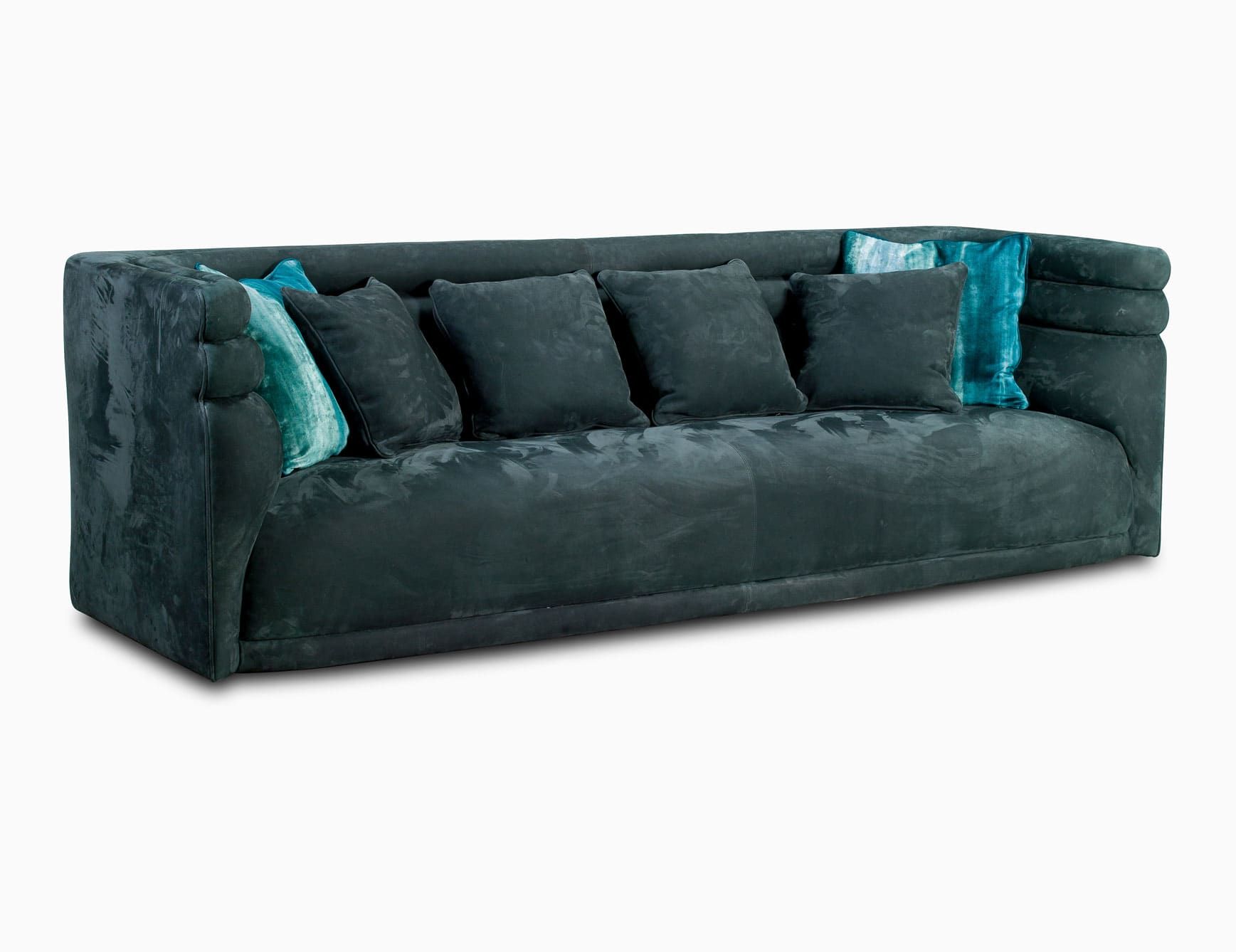 Michelin contemporary Italian sofa chair with green fabric