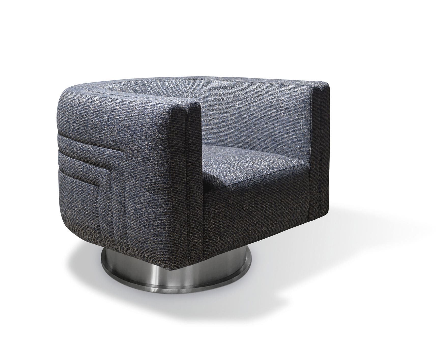 Mika modern luxury swivel chair with blue fabric