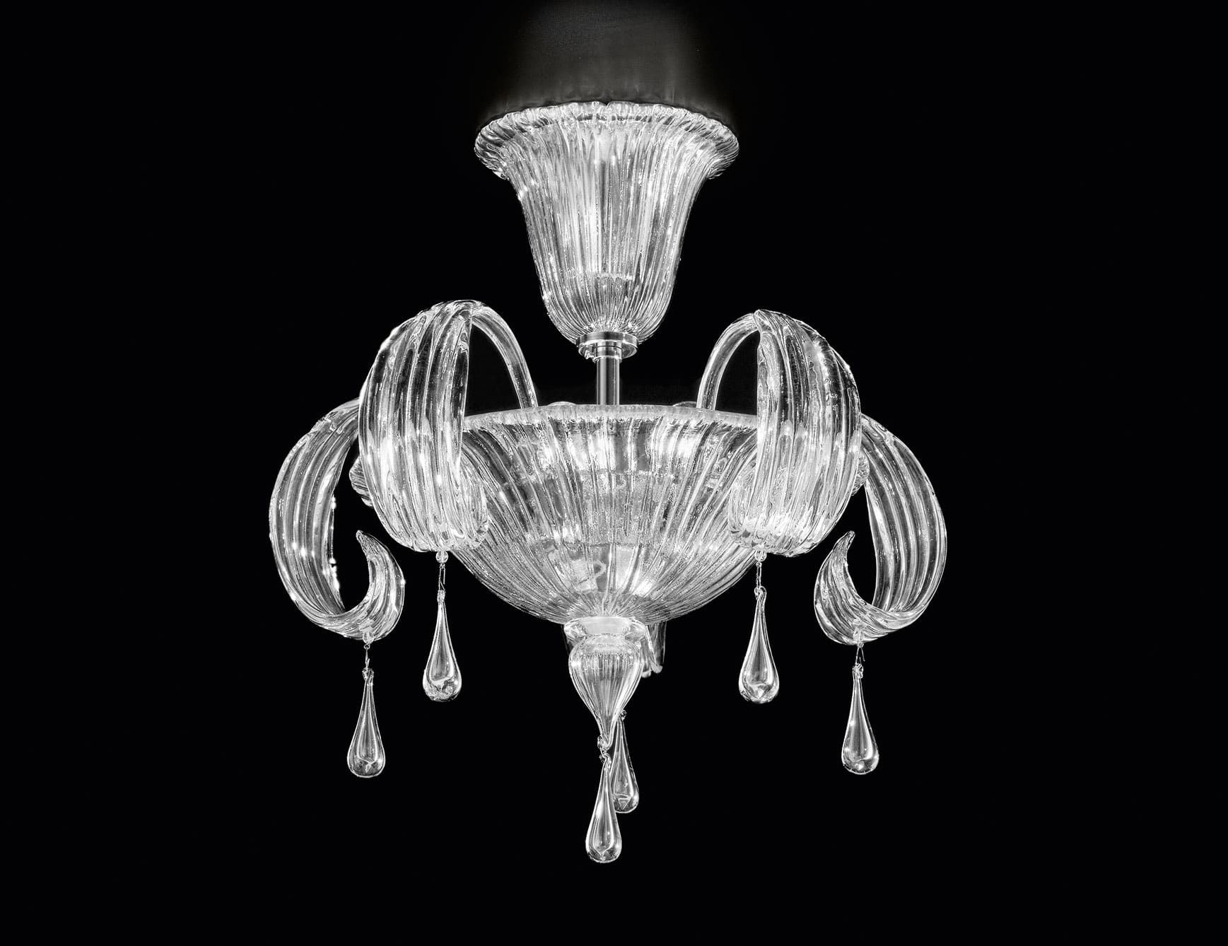 Molin modern Italian chandelier with clear glass