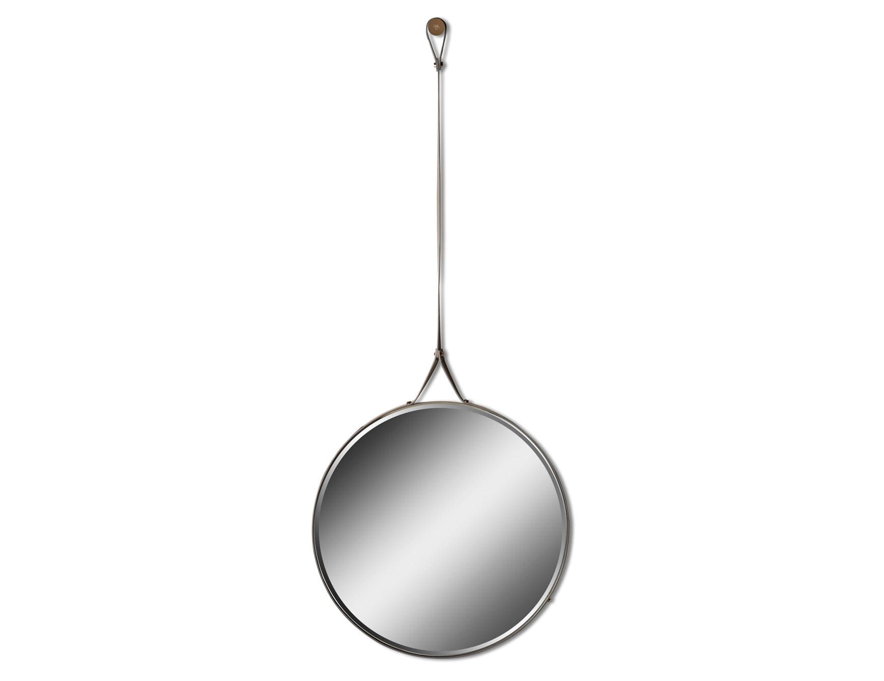 Monocole contemporary Italian mirror with grey glass