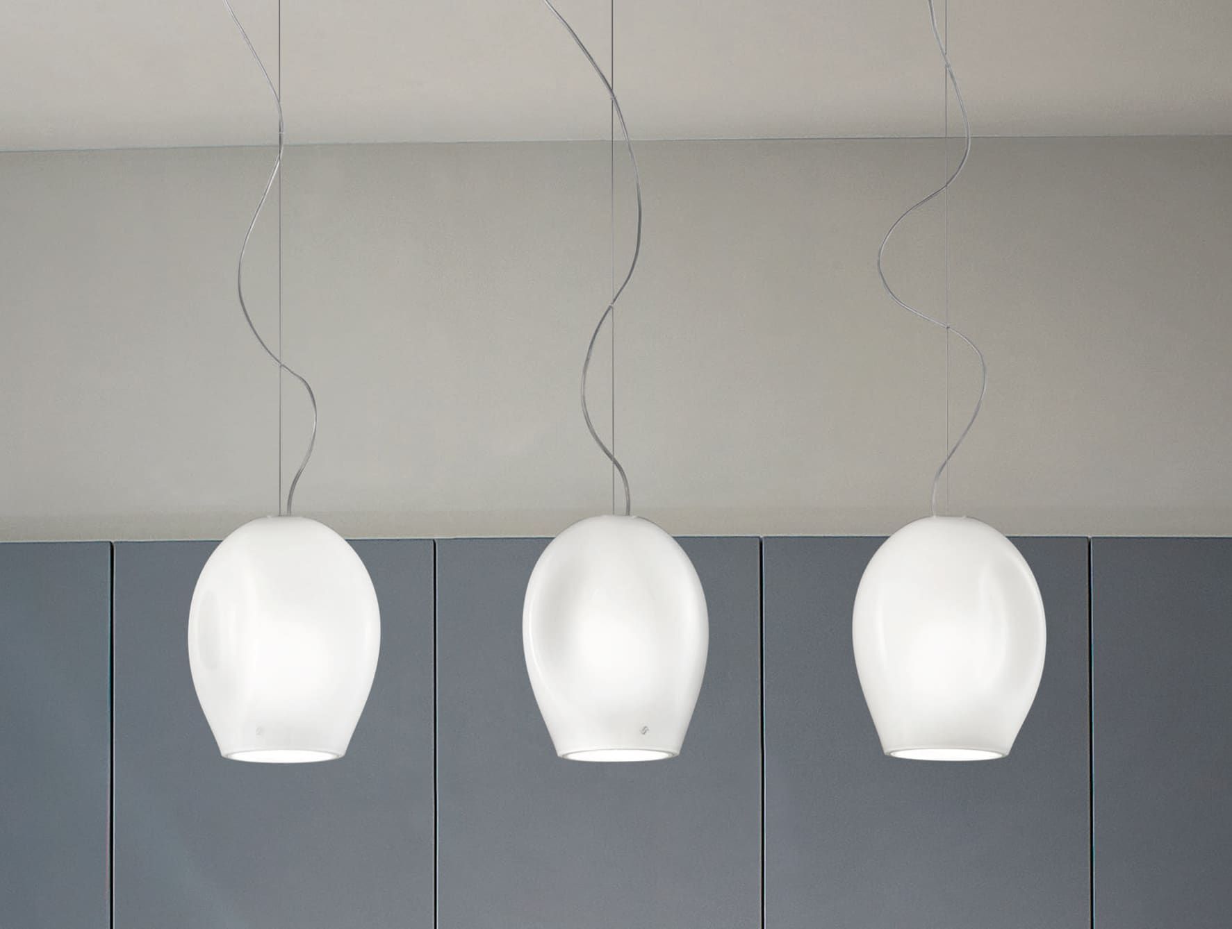 Munega modern luxury hanging light with white glass