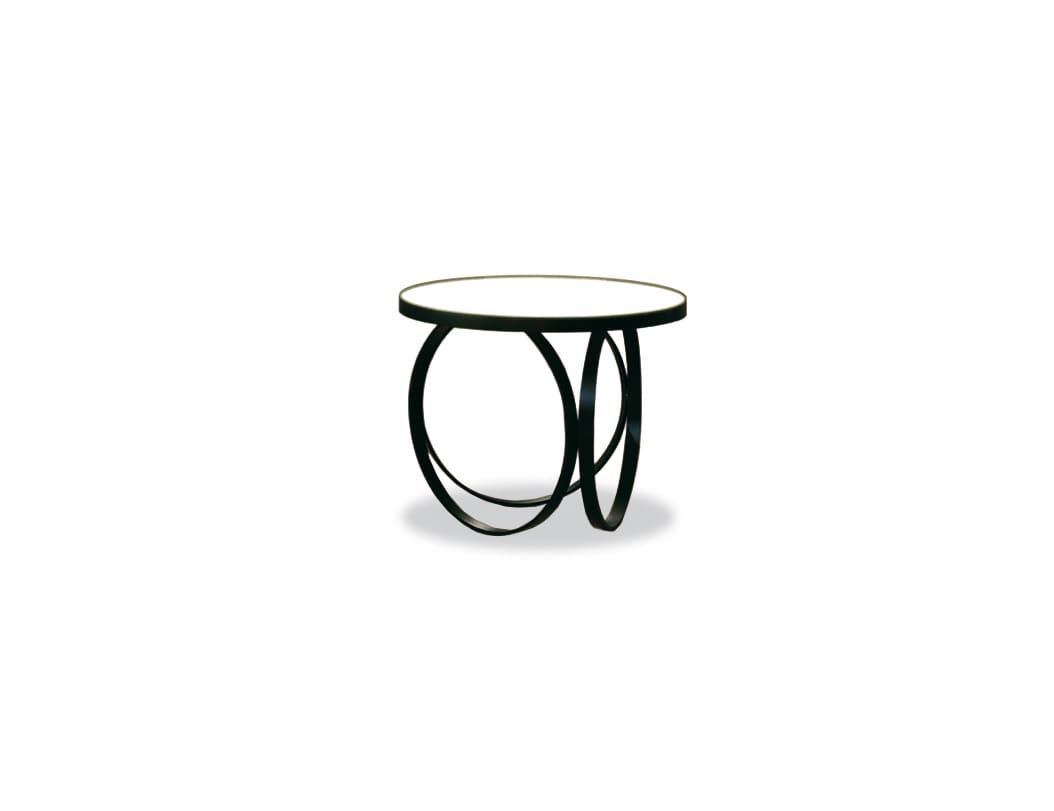 Ottoline The White modern Italian side table with white glass