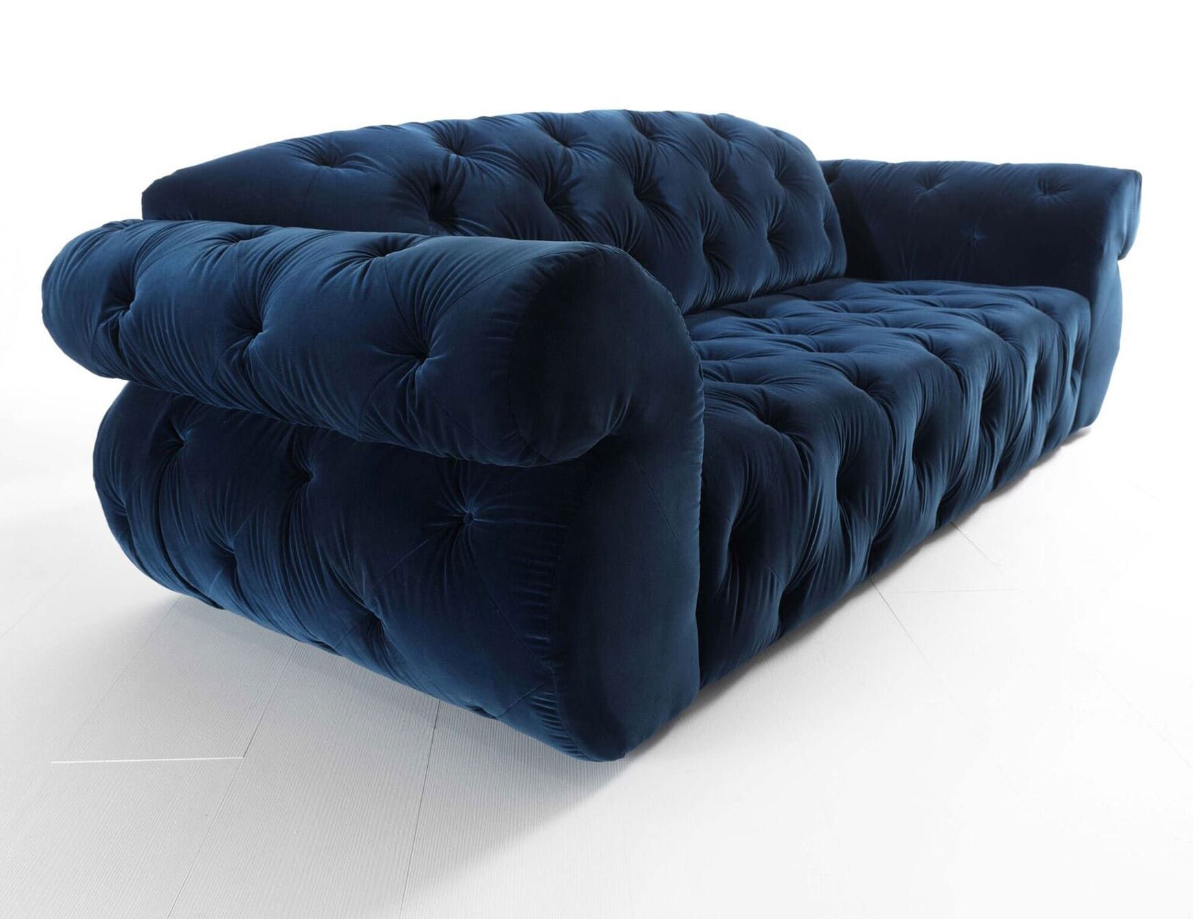 Paramount modern Italian sofa chair with blue leather