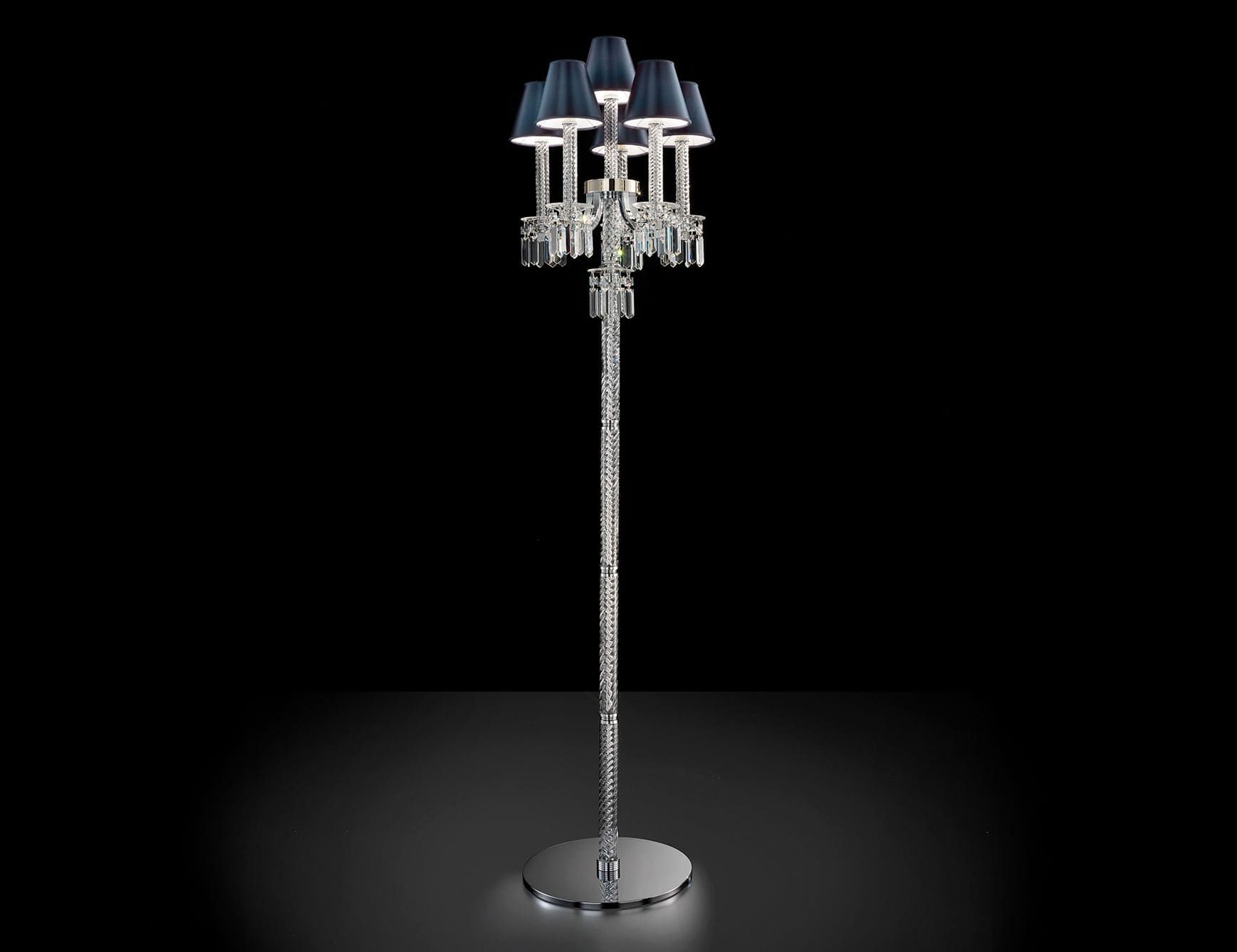 Prezioso modern Italian floor lamp with silver swarovski