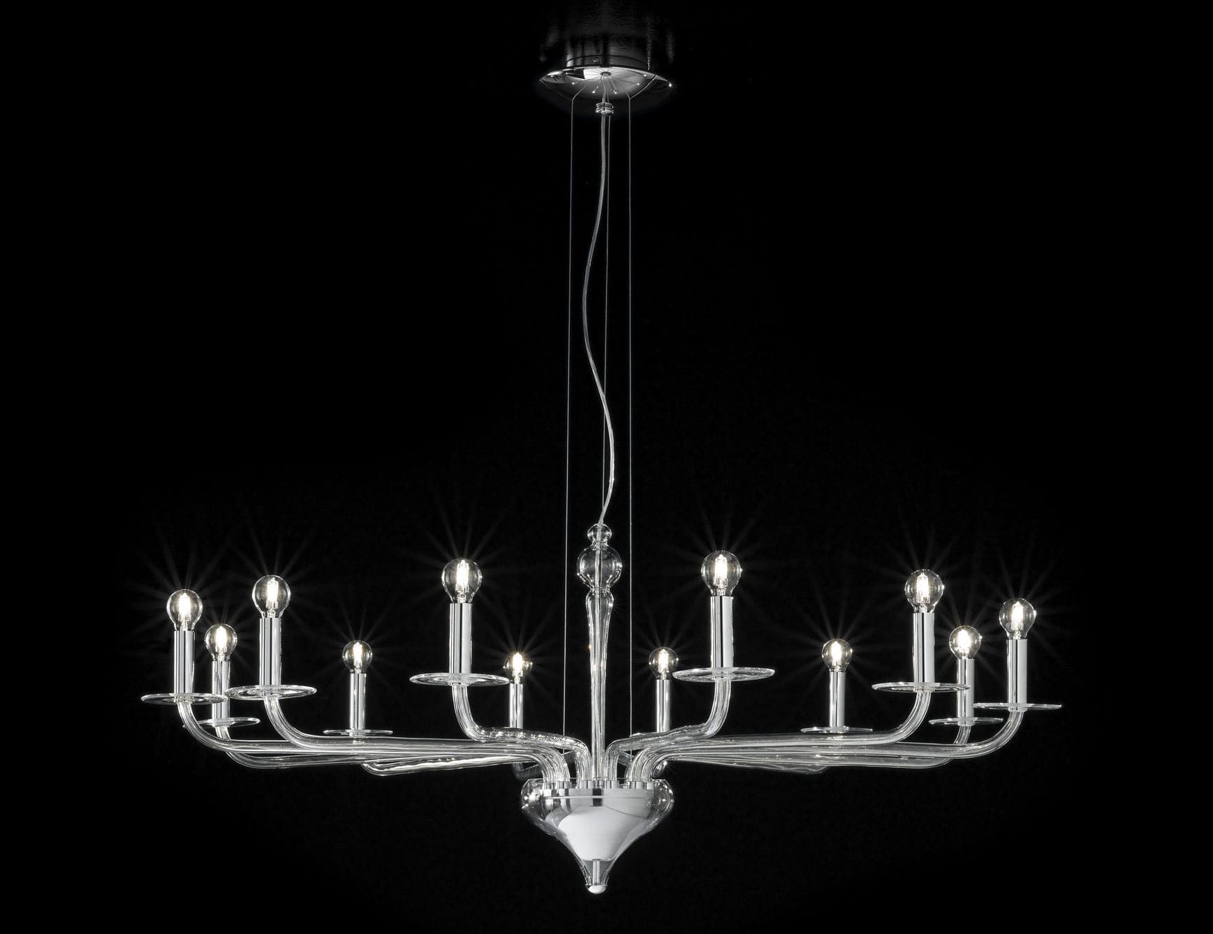 Sahara modern luxury chandelier with silver glass