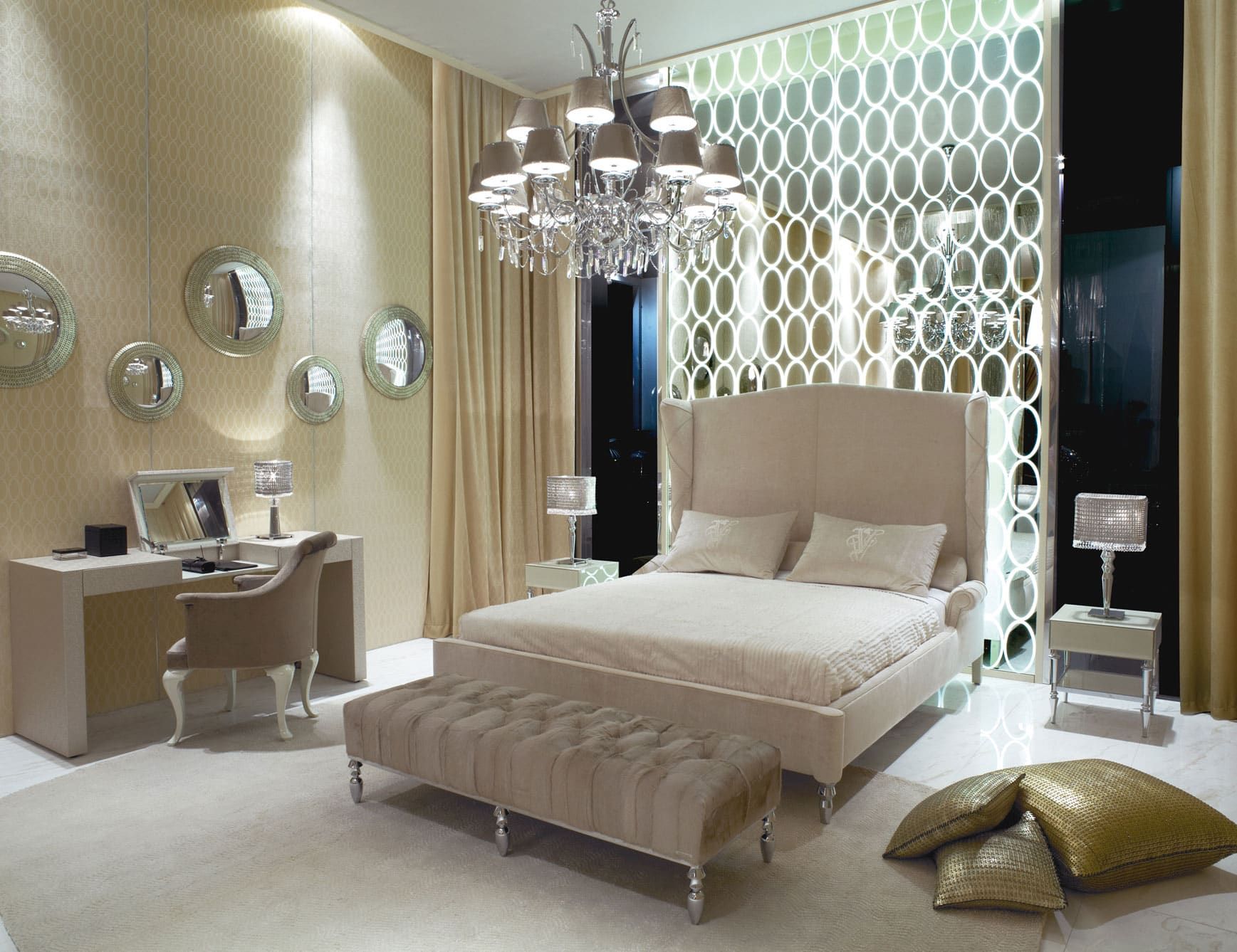 Siegfrid modern luxury bed with white fabric