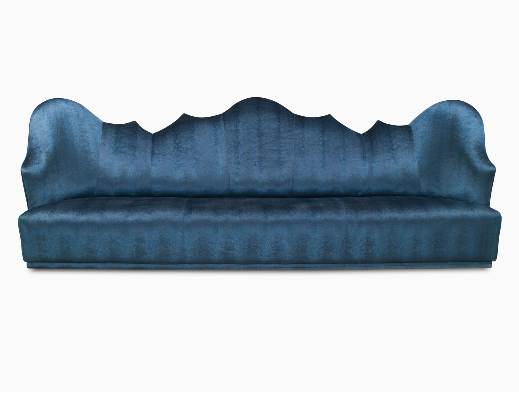 Sierra contemporary Italian sofa chair with blue fabric
