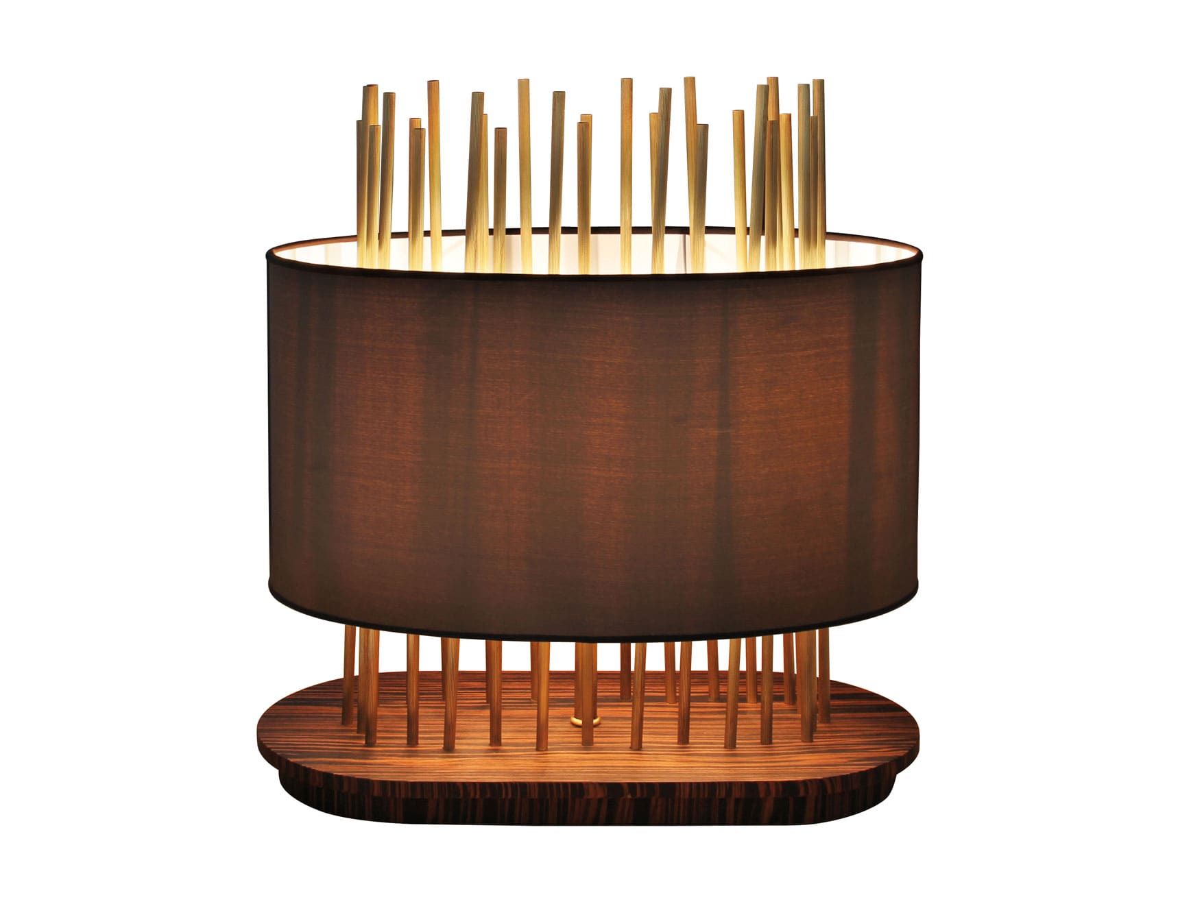 Soho modern Italian table lamp with brown wood