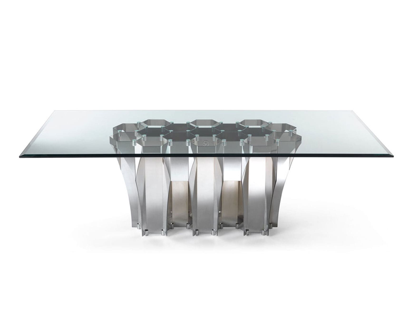 Soho modern luxury table with clear glass