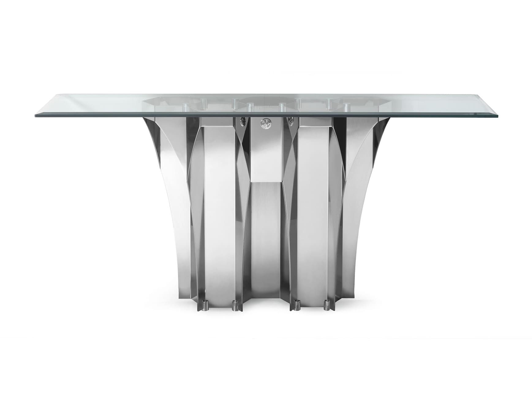 Soho modern luxury console with clear glass