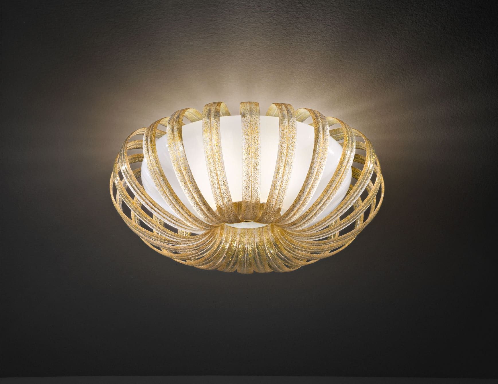 Soon modern Italian ceiling light with gold glass
