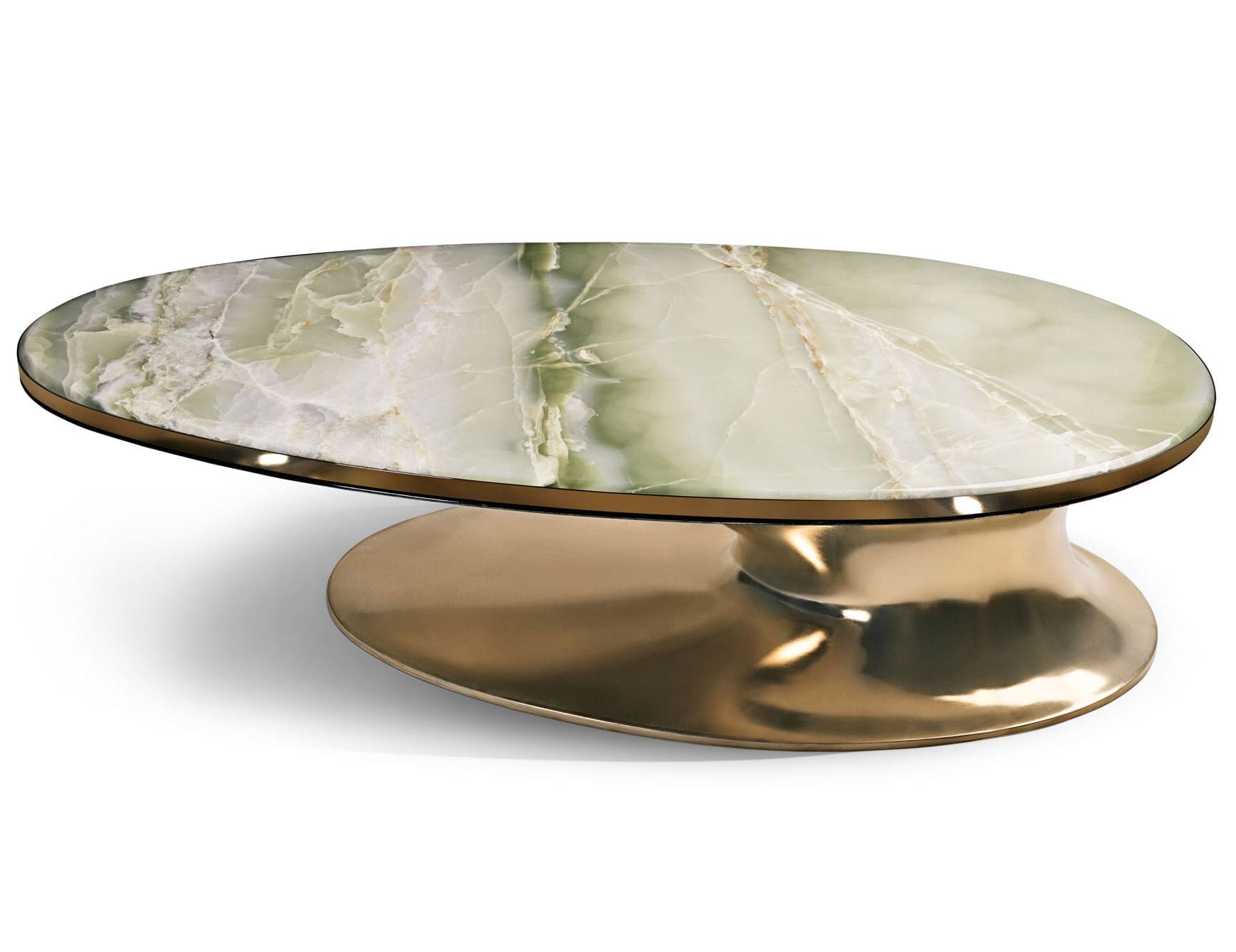 Sowilo modern luxury coffee table with grey Onyx Jade marble