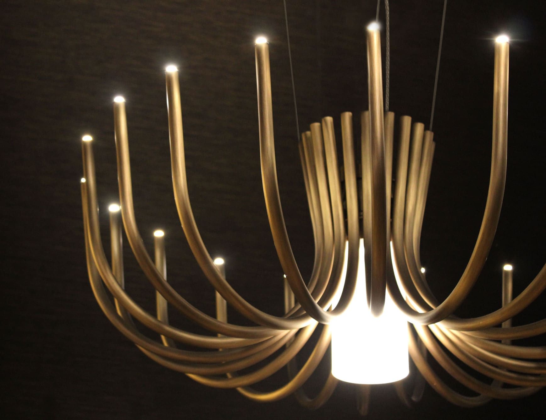 Stardust contemporary Italian hanging light with gold metal