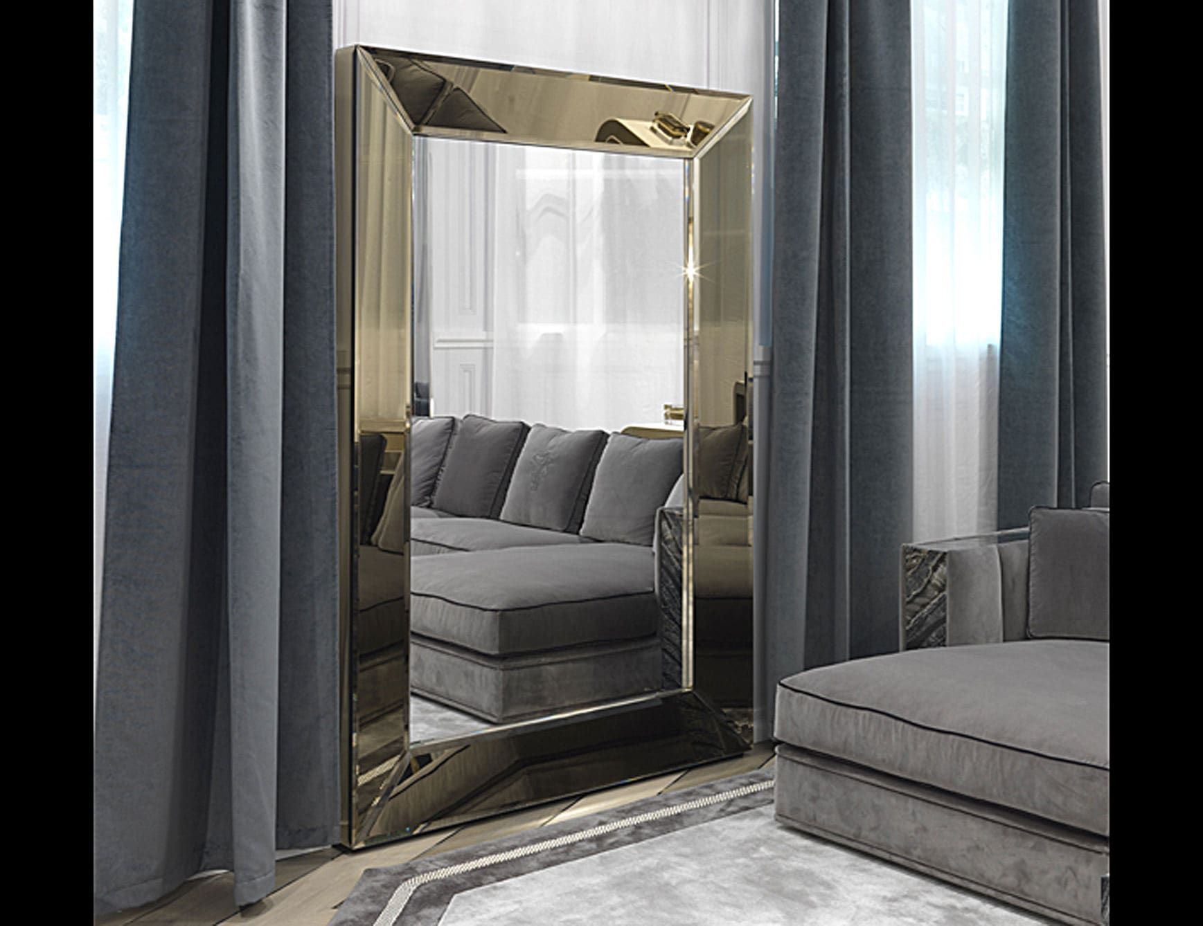 Talos modern luxury mirror with bronze metal