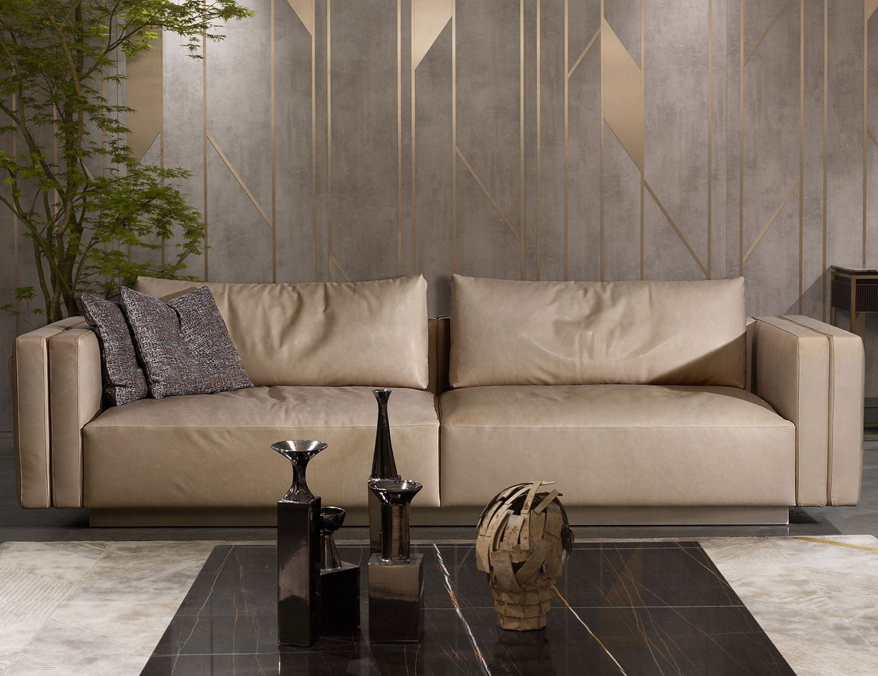 Taylor Still modern luxury upholstery with beige leather