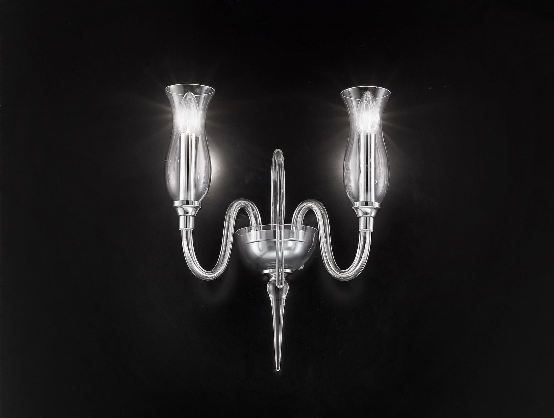 Teodato contemporary Italian sconce with clear glass