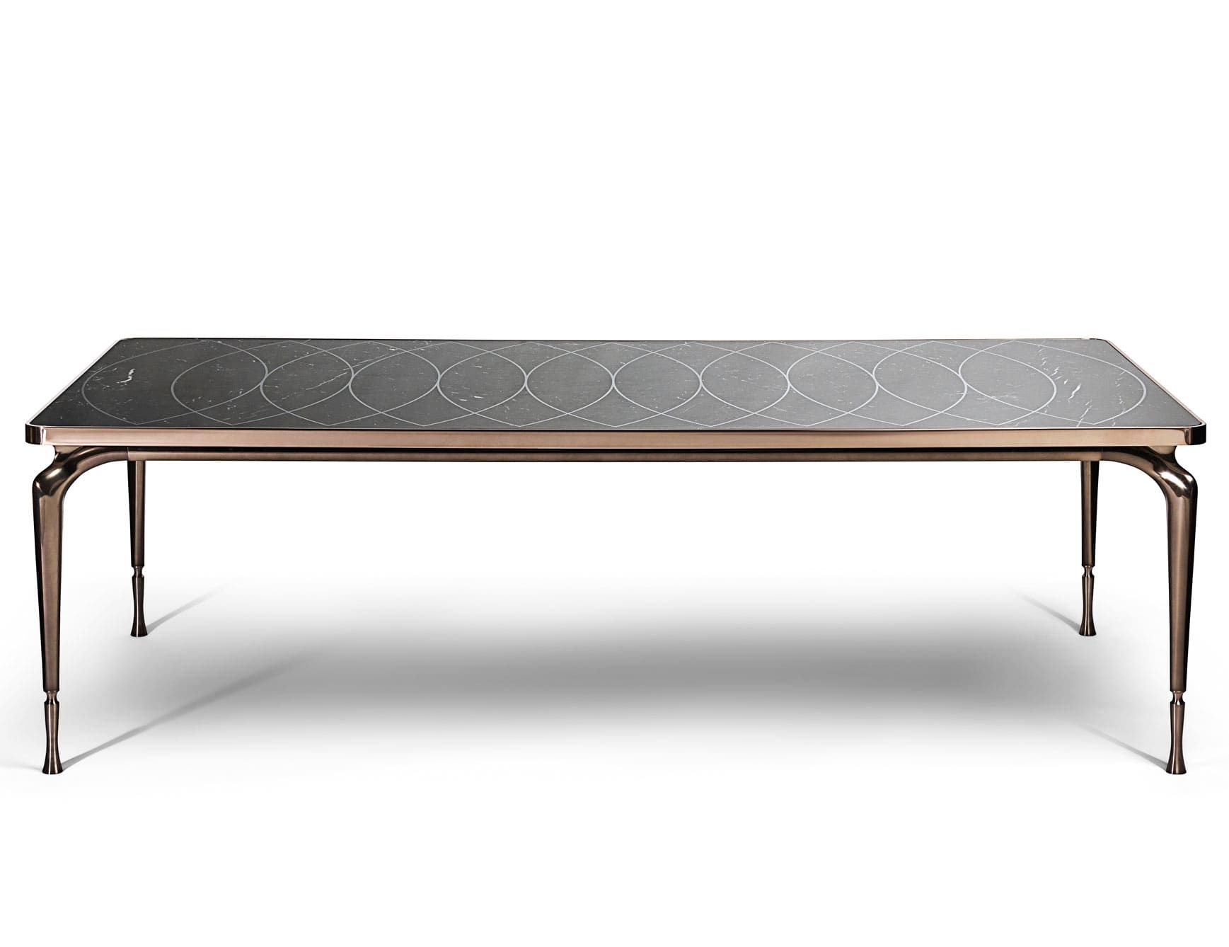 Thule modern luxury table with black Marquinia marble
