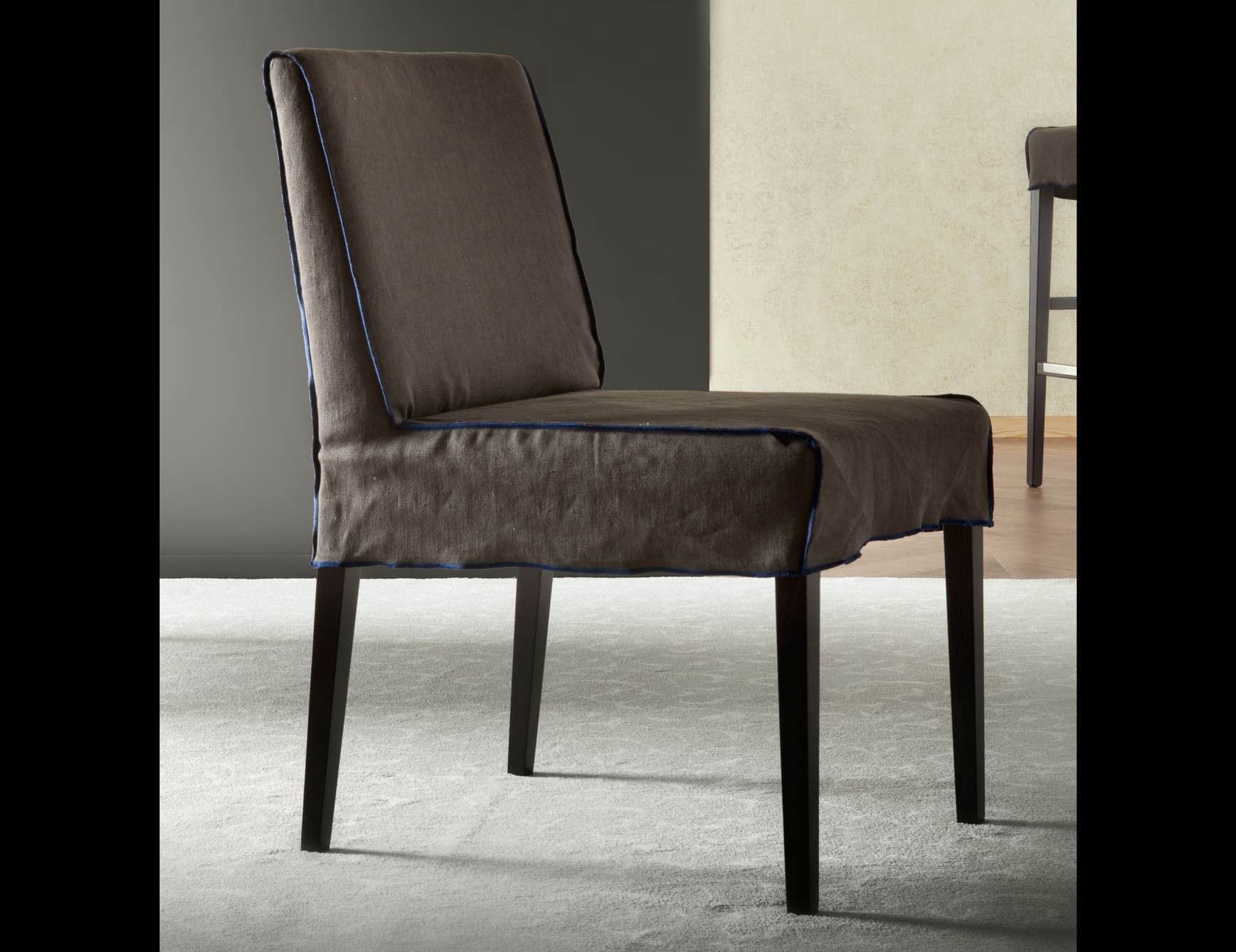 Touch modern Italian chair with grey fabric