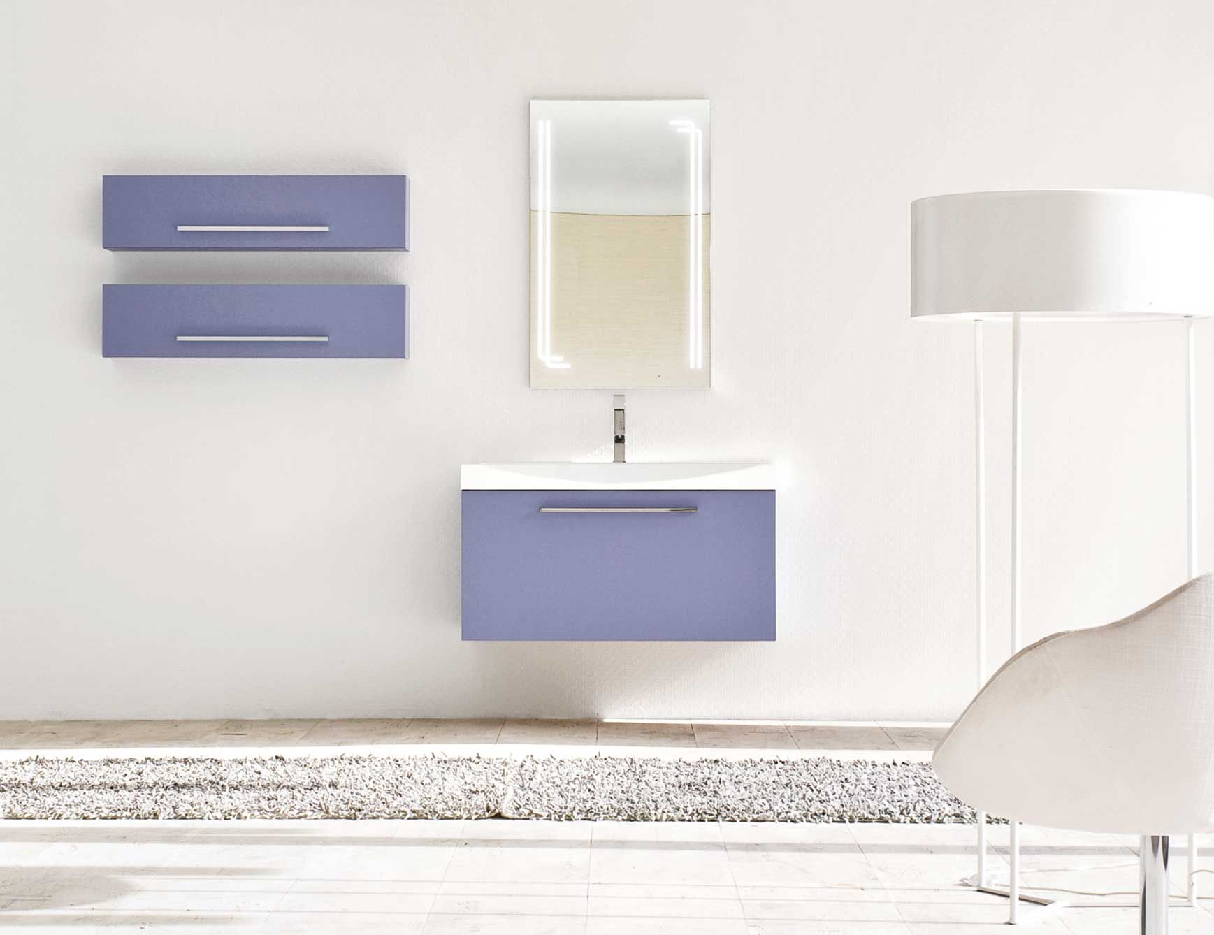 Contemporary Italian Veat Bathroom Vanity with purple lacquered wood