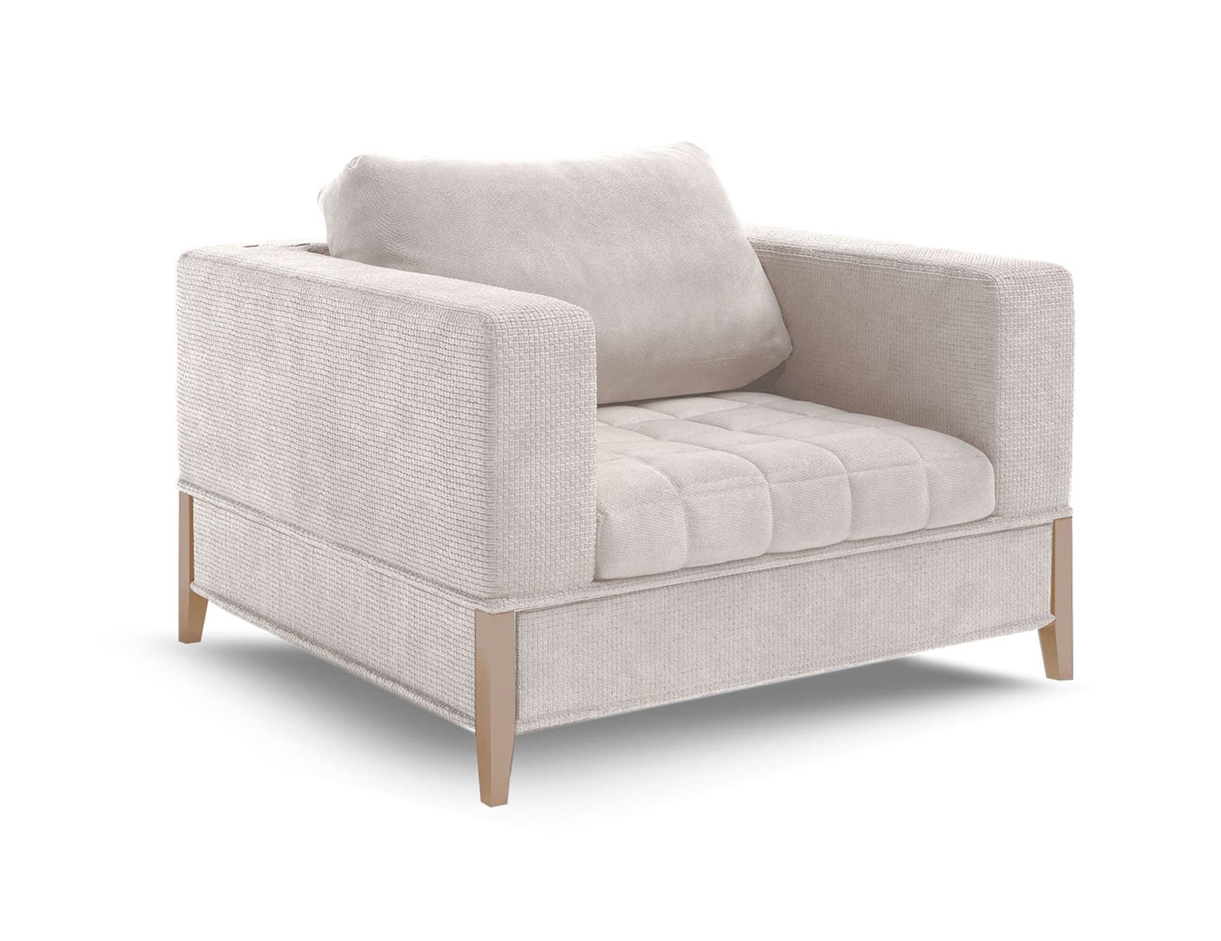 Oyster contemporary Italian sofa chair with beige fabric