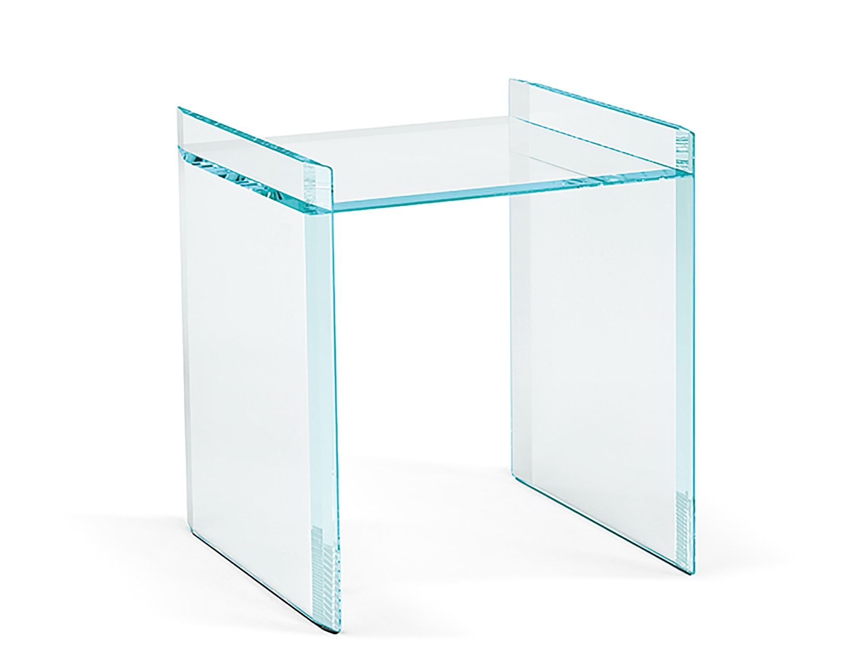 Quiller contemporary Italian side table with clear glass